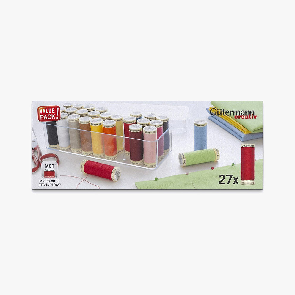 Set of 27 Gütermann Sew-all Threads 799749 in Storage Box