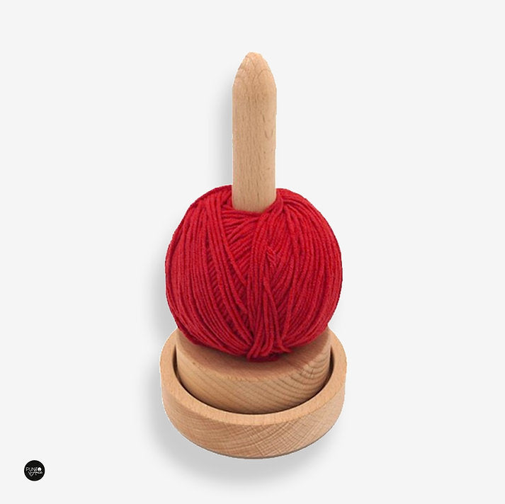 Botones madera ovillo de lana 