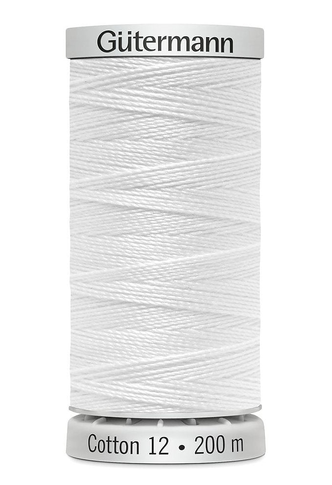 1001 Gütermann Cotton Thread for Machine Embroidery - Weight 12, 200 m