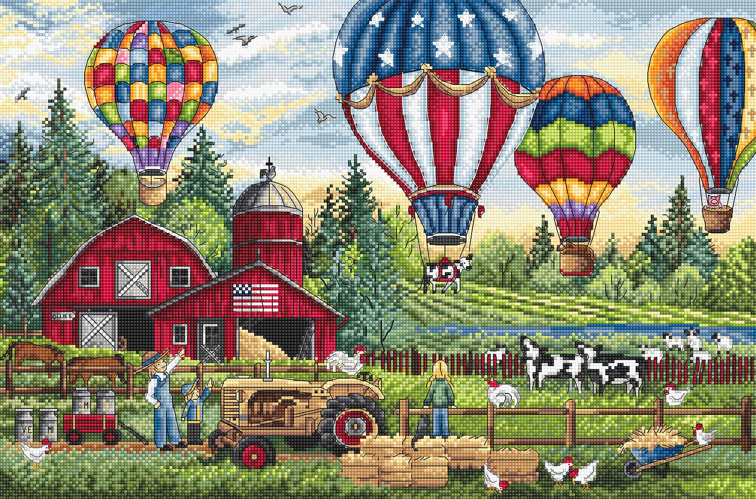 Up, Up and Away – L8048 LETISTITCH – Kreuzstichset „American Farmhouse“.