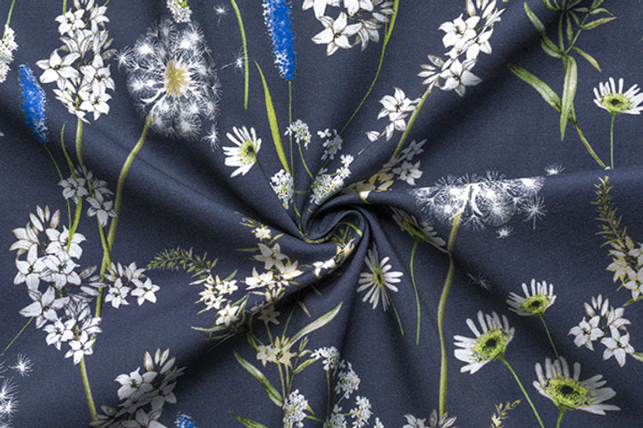 Gütermann Most Beautiful Cotton Fabric with Elegant Floral Motifs 647010/537