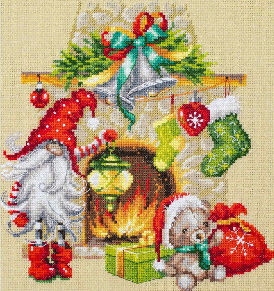 Cross Stitch Kit Waiting for Christmas by Magic Needle