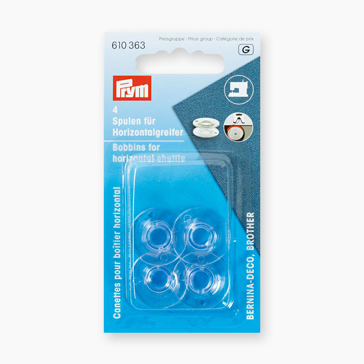 Transparent Plastic Bobbins for Brother and Bernina Sewing Machines-DECO by Prym 610363