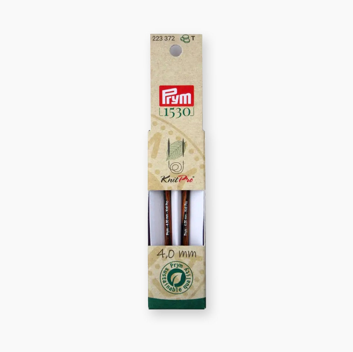 Prym Natural Short Tricot Needles Knitting mit nachhaltiger Verpackung