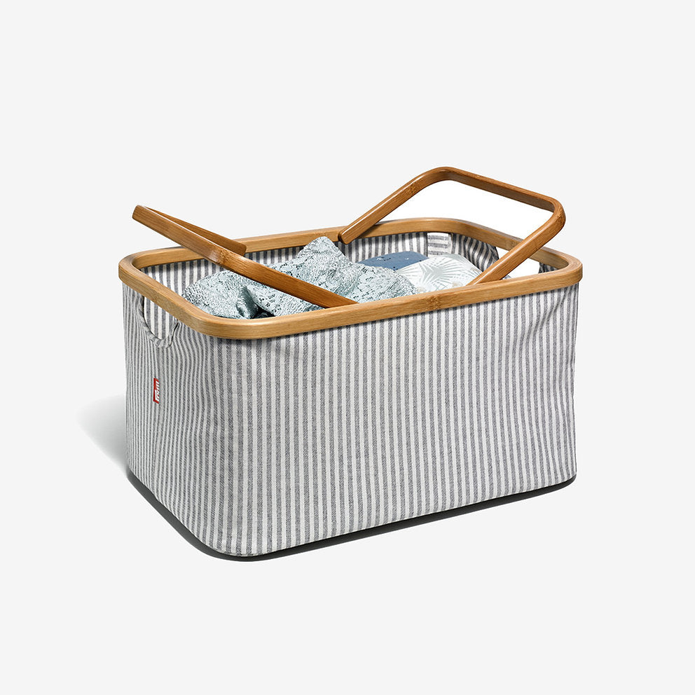 Canvas and Bamboo Box - Prym 612054 - Striped: Versatile and stylish storage for your haberdashery projects