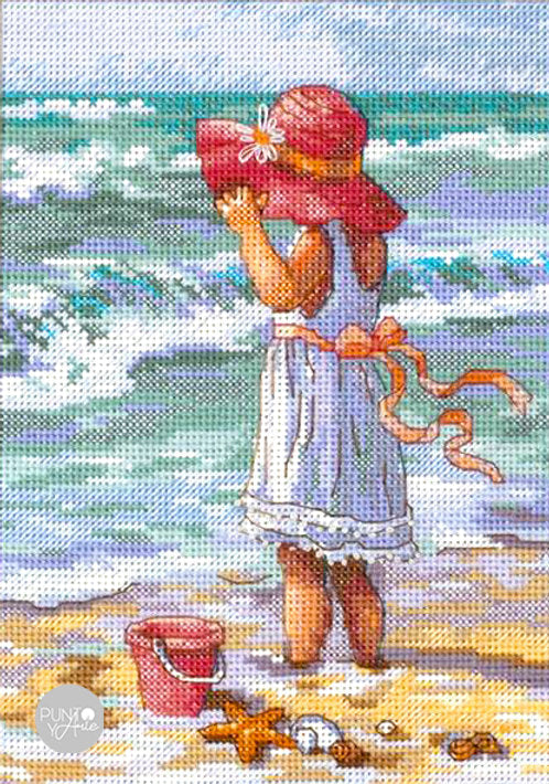 Niña en la Playa - 65078 Dimensions - Kit de punto de cruz