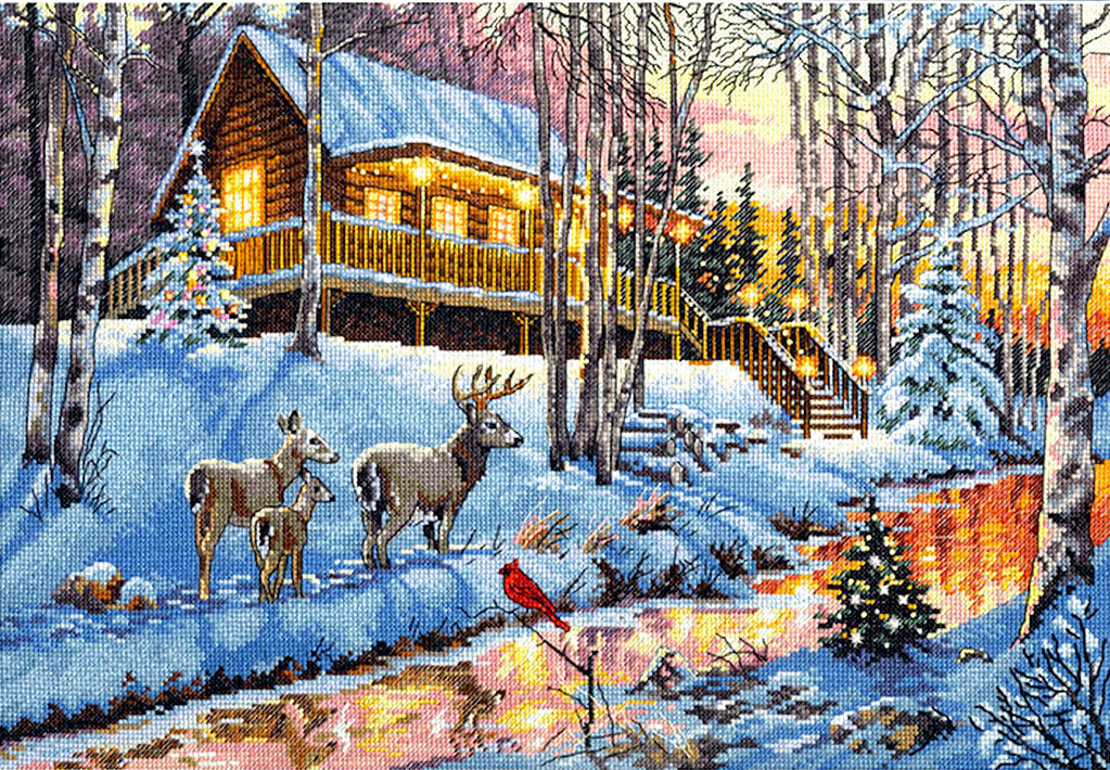 Winter Cabin - 70-08976 Dimensions - Cross Stitch Kit