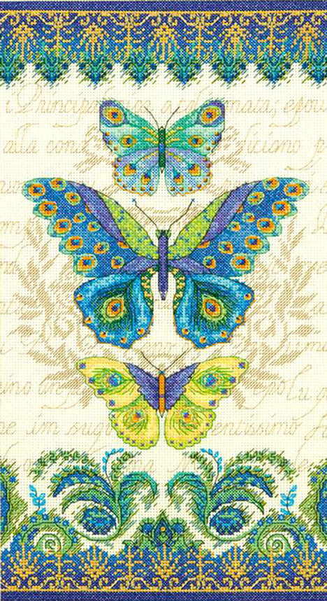 Mariposas pavo real - 70-35323 Dimensions - Kit de punto de cruz