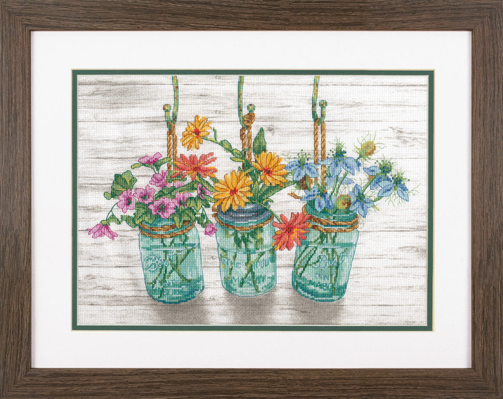 Flower Jars - 70-35378 Dimensions - Cross Stitch Kit