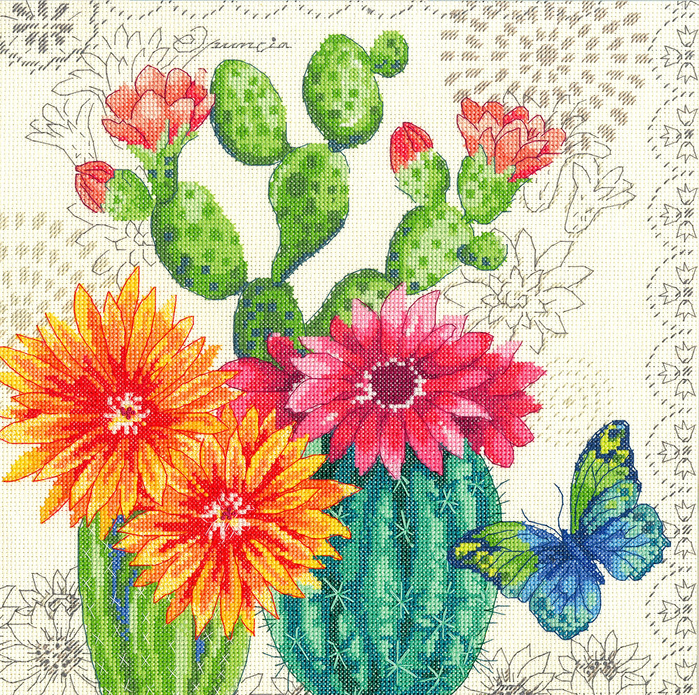 Cactus Flowers - 70-35388 Dimensions - Cross Stitch Kit