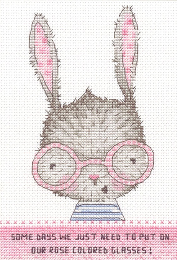 Pink Glasses - 70-65183 Dimensions - Cross Stitch Kit