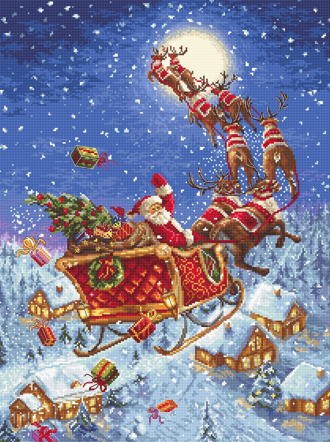 Cross Stitch Kit. LETI 958 The reindeer on the way! -LETISTITCH