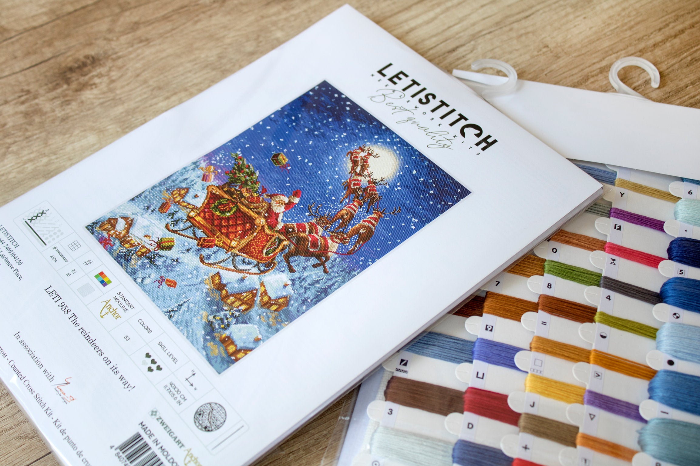 Cross Stitch Kit. LETI 958 The reindeer on the way! -LETISTITCH