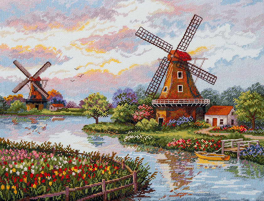 Dutch Windmills Cross Stitch Kit by Merejka K-167