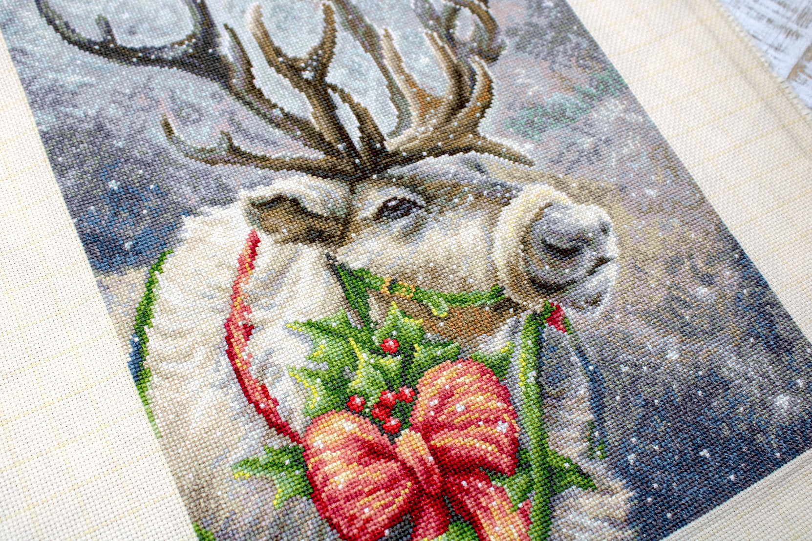 Christmas cross stitch kit: Santa's deer by Luca-S B598