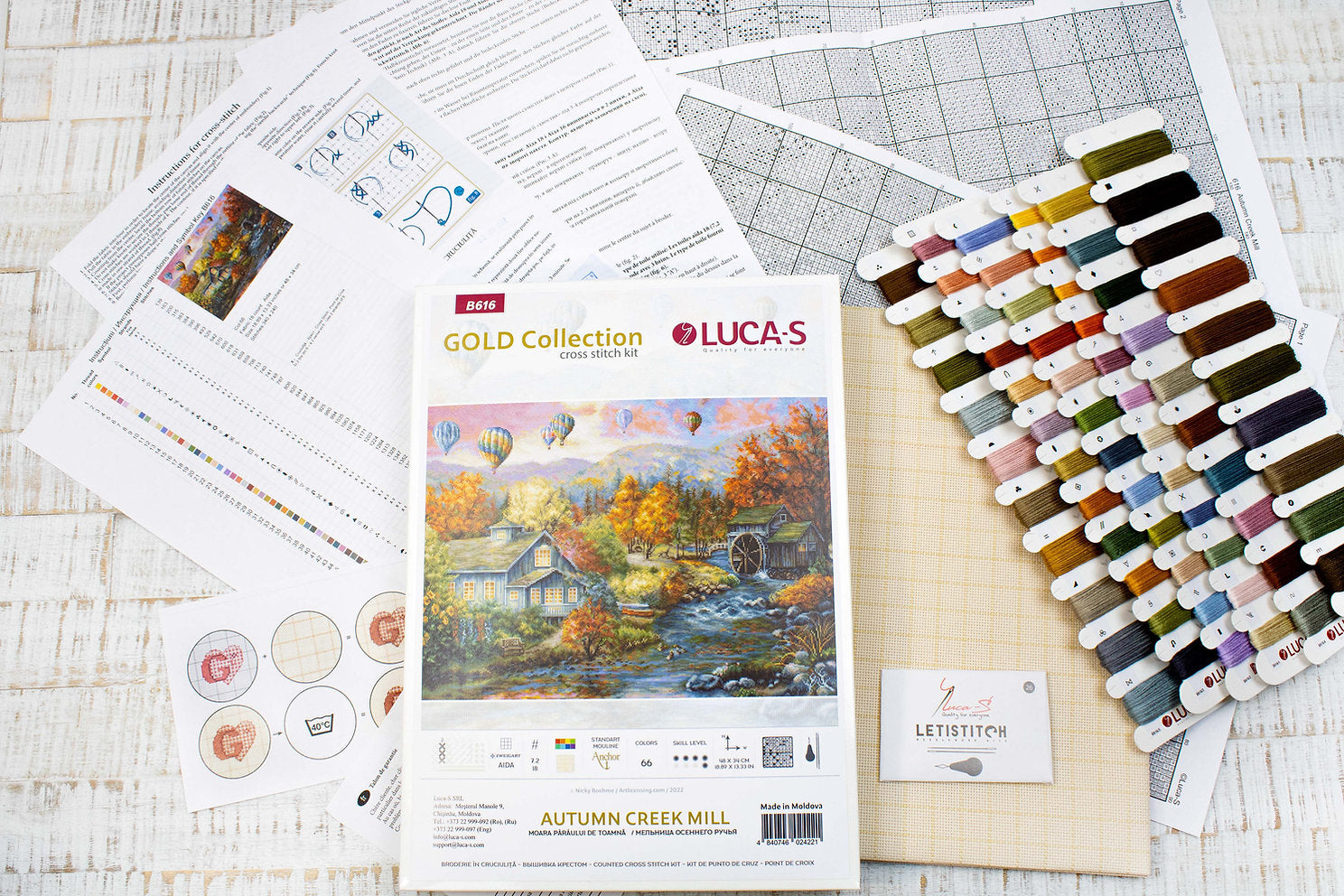 Cross Stitch Kit. Autumn Creek Windmill - B616 Luca-S Gold