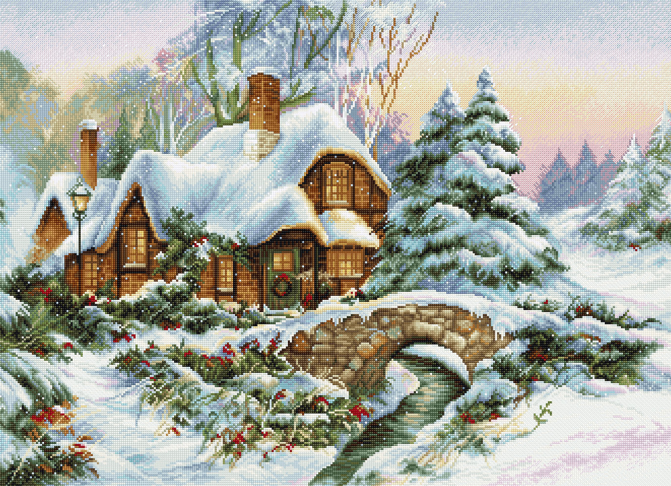 Cross Stitch Kit. Winter landscape - BU5001 Luca-S