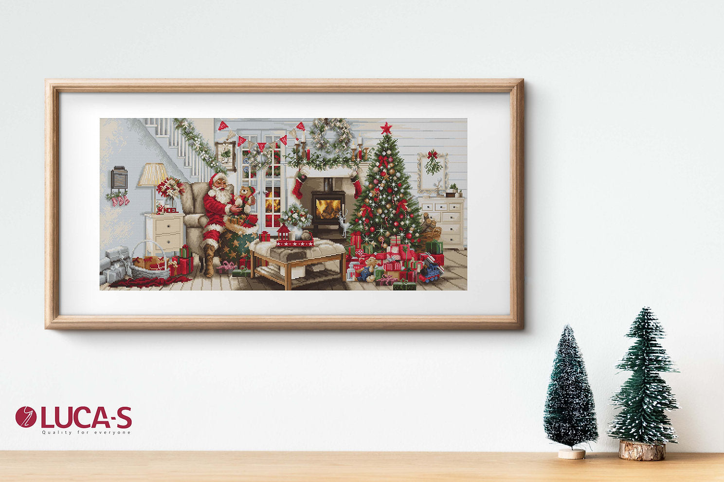 Cross Stitch Kit. Santa Interior - B2408 Luca-S GOLD