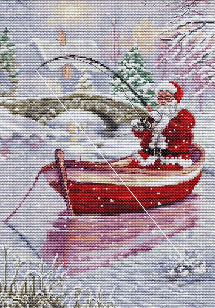 Cross Stitch Kit. Santa Claus Fishing - BU5014 Luca-S