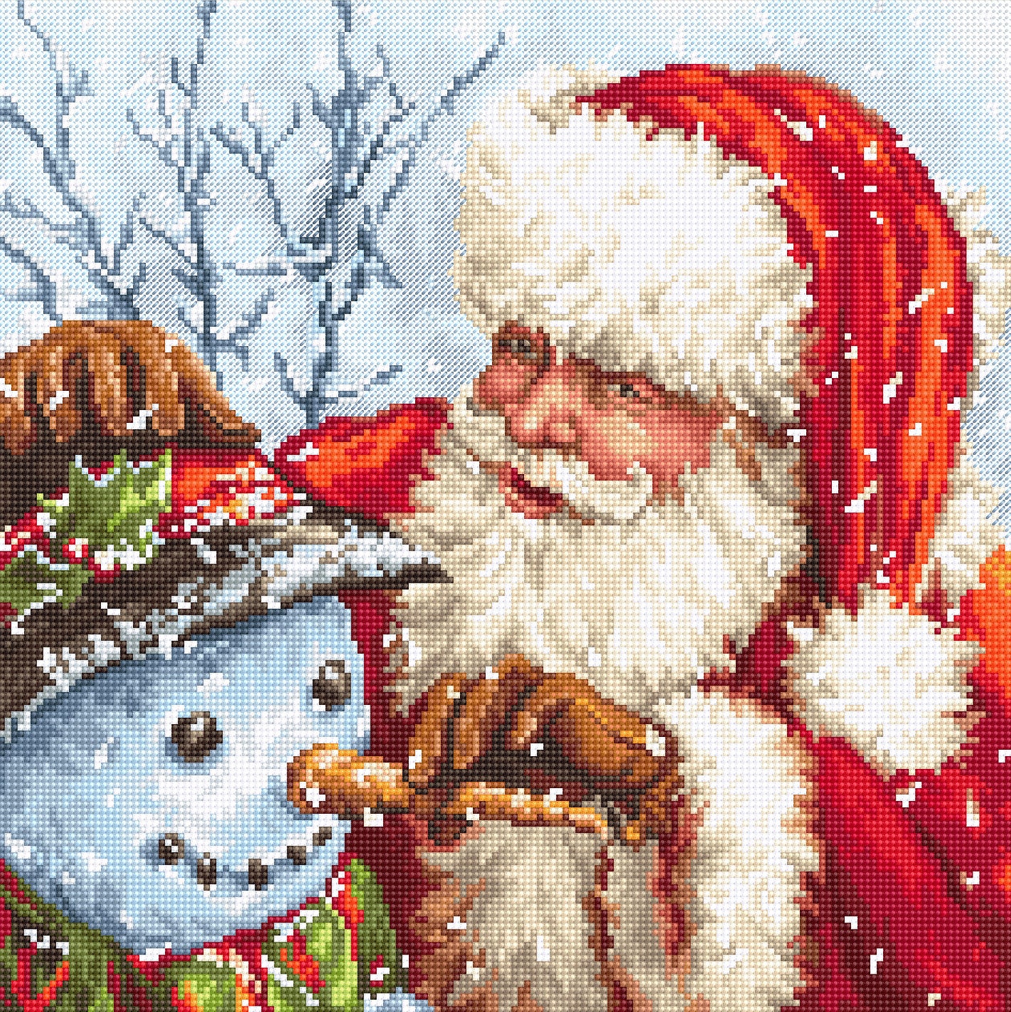 Kit de Punto de Cruz LETISTITCH. LETI 919 Santa Claus and Snowman