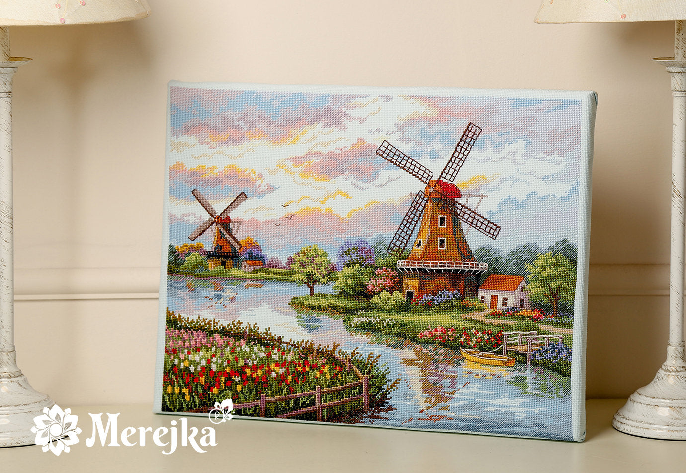 Dutch Windmills Cross Stitch Kit by Merejka K-167