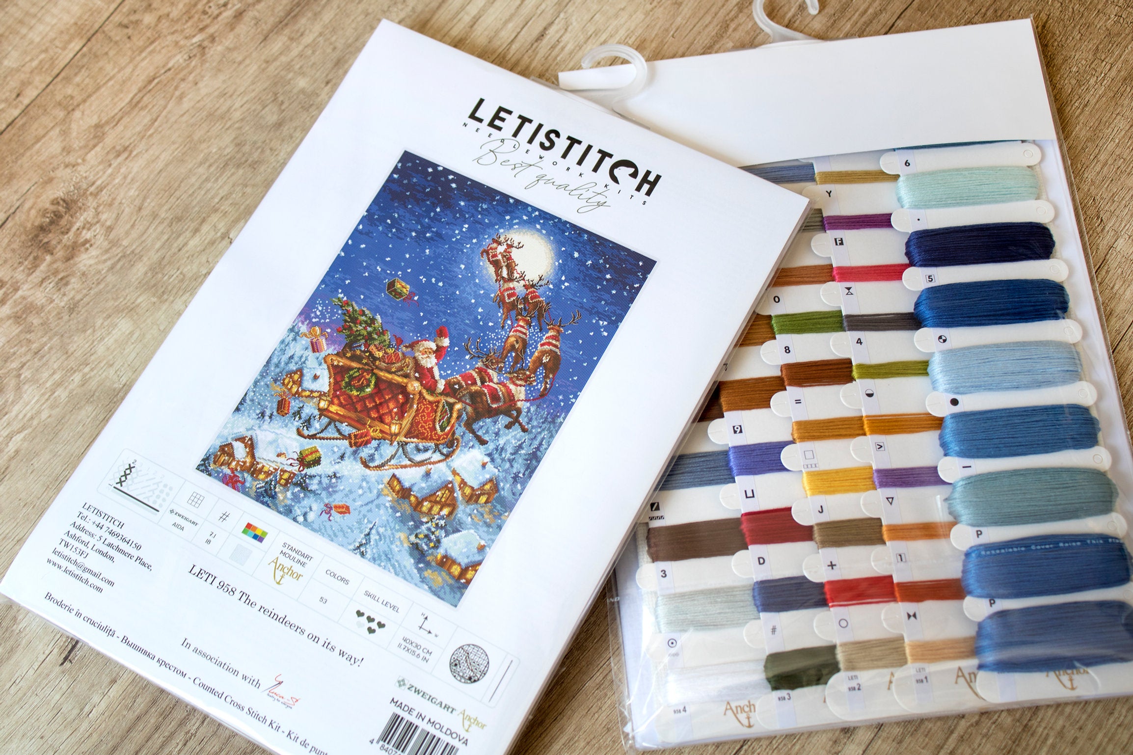 Cross Stitch Kit. LETI 958 The reindeer on the way! -LETISTITCH