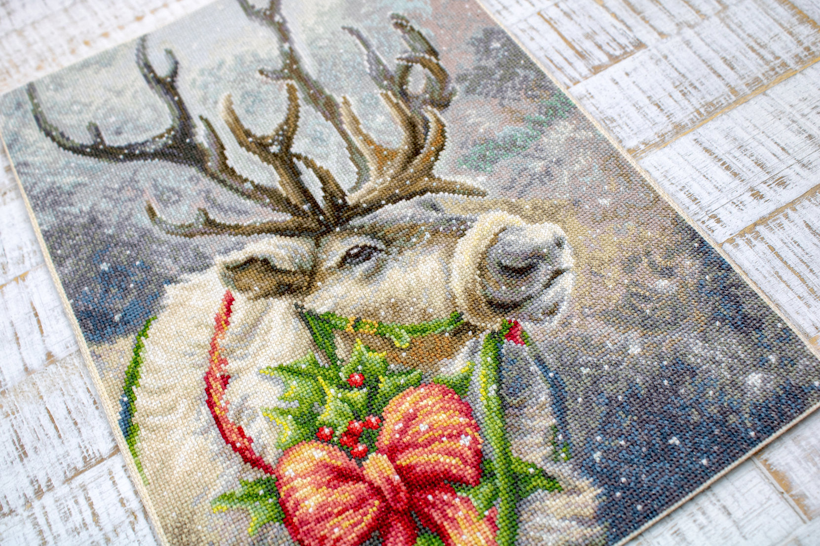 Christmas cross stitch kit: Santa's deer by Luca-S B598