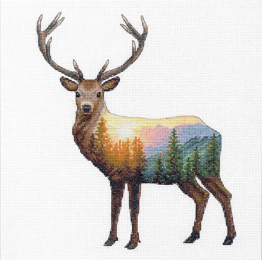 Deer Scene Cross Stitch Kit - 70-35387 Dimensions