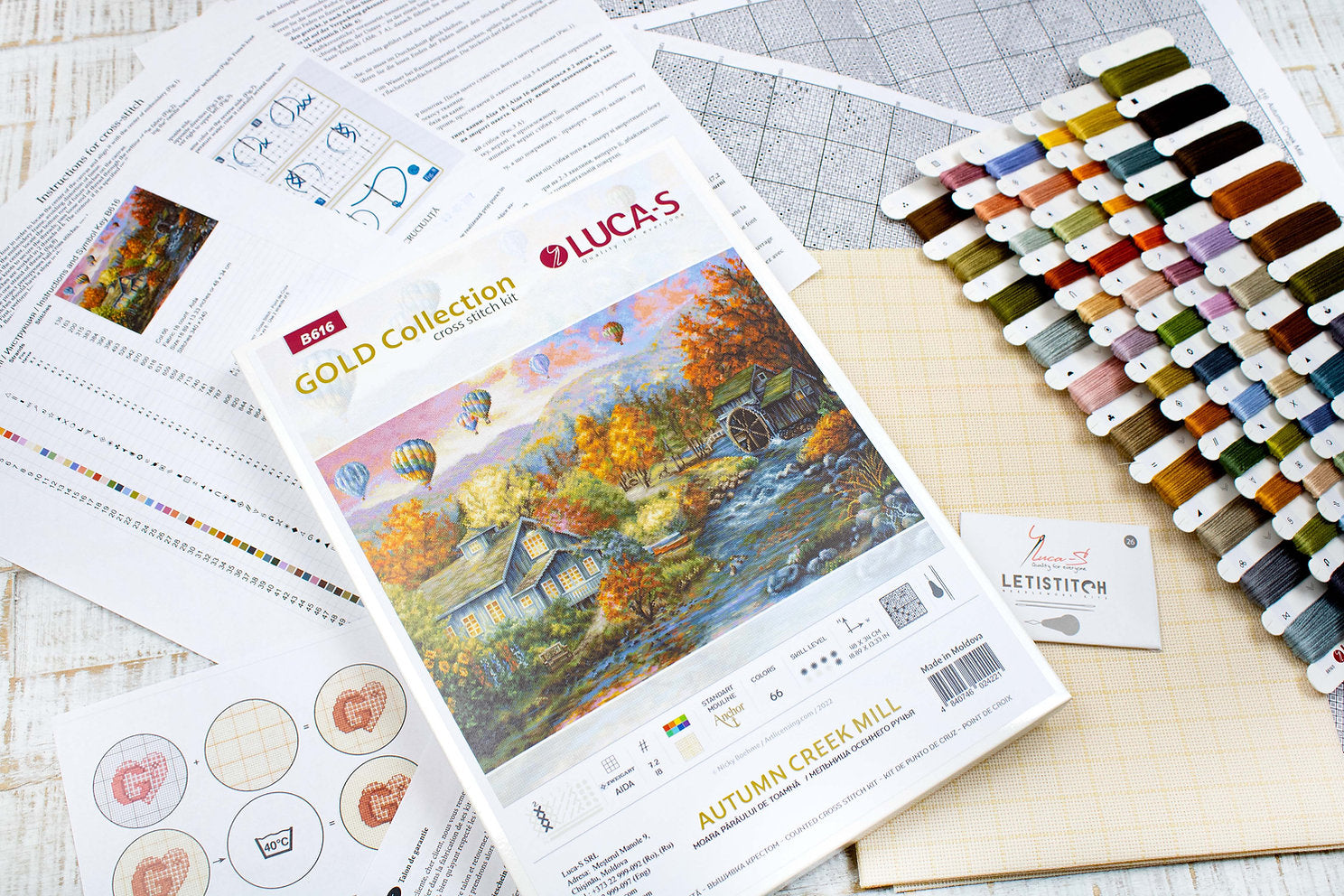 Cross Stitch Kit. Autumn Creek Windmill - B616 Luca-S Gold