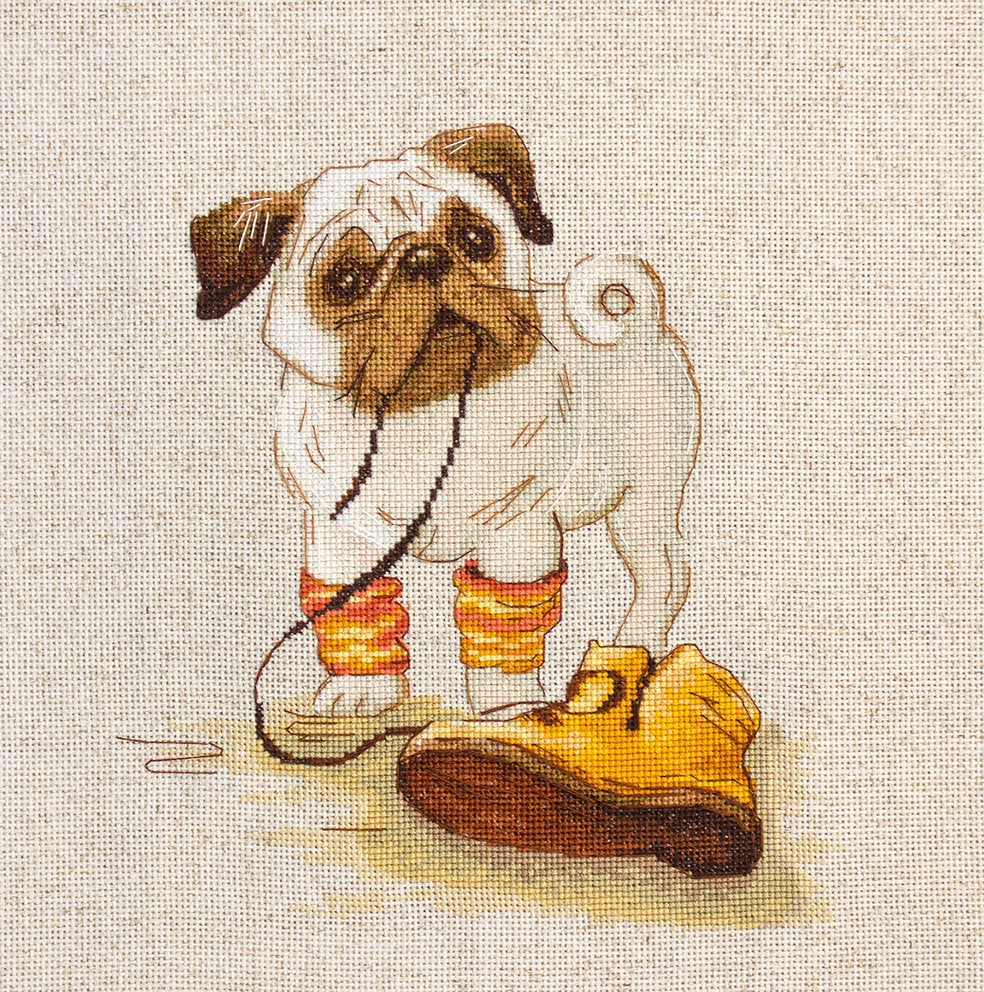 Cross Stitch Kit. Pug - B1122 Luca-S