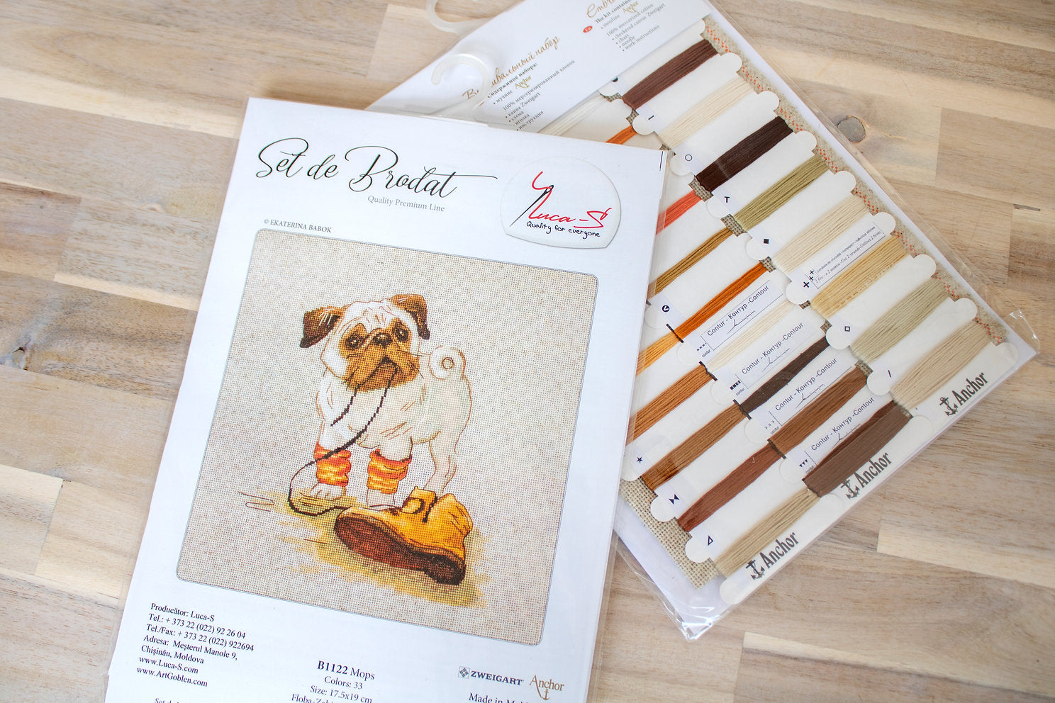 Cross Stitch Kit. Pug - B1122 Luca-S