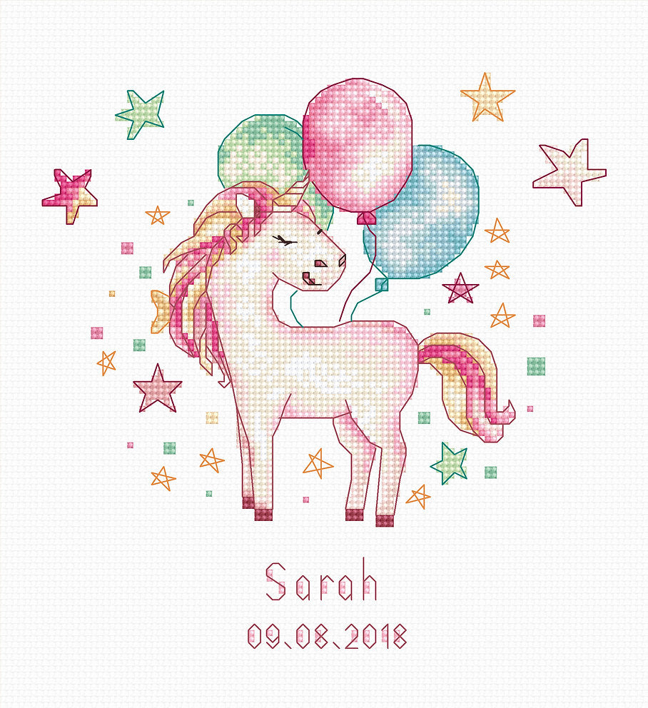 Cross Stitch Kit. Birthday - Unicorn - B1149 Luca-S