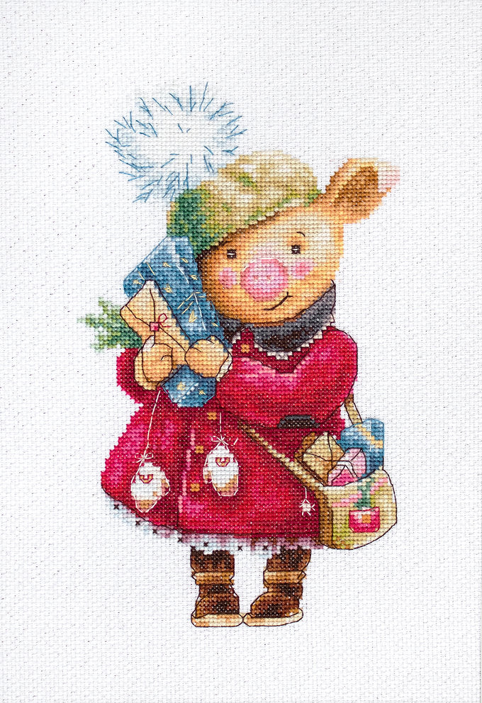 Cross Stitch Kit. Christmas Pig - B1153 Luca-S -