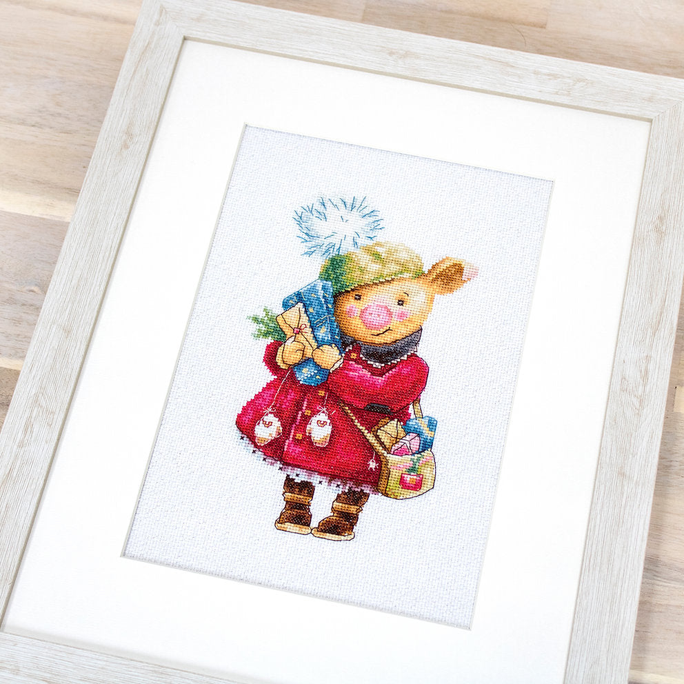 Cross Stitch Kit. Christmas Pig - B1153 Luca-S -