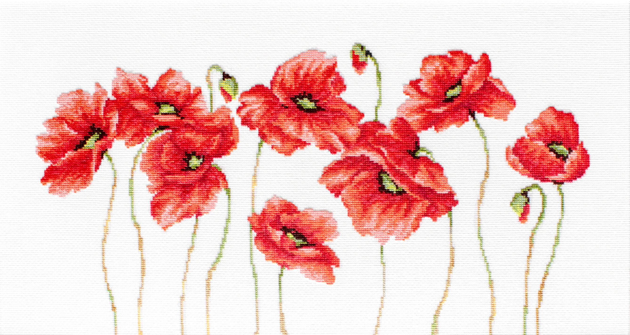 Cross Stitch Kit. Red poppies - B2223 Luca-S