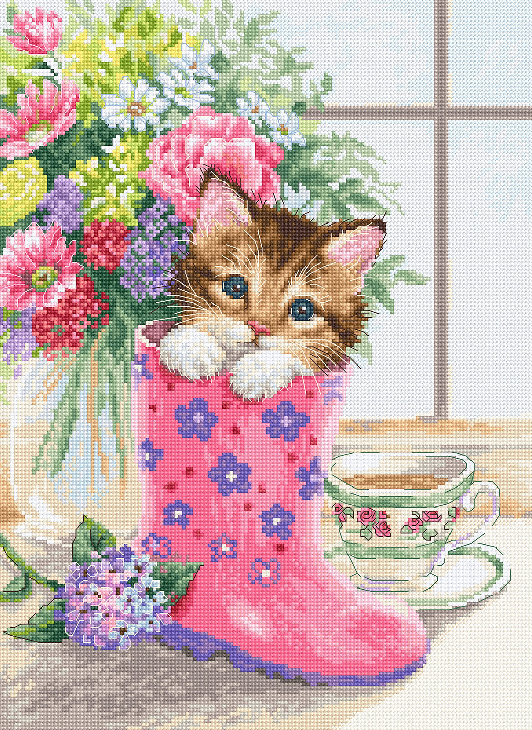 Cross Stitch Kit. Cute Kitten - B2390 Luca-S