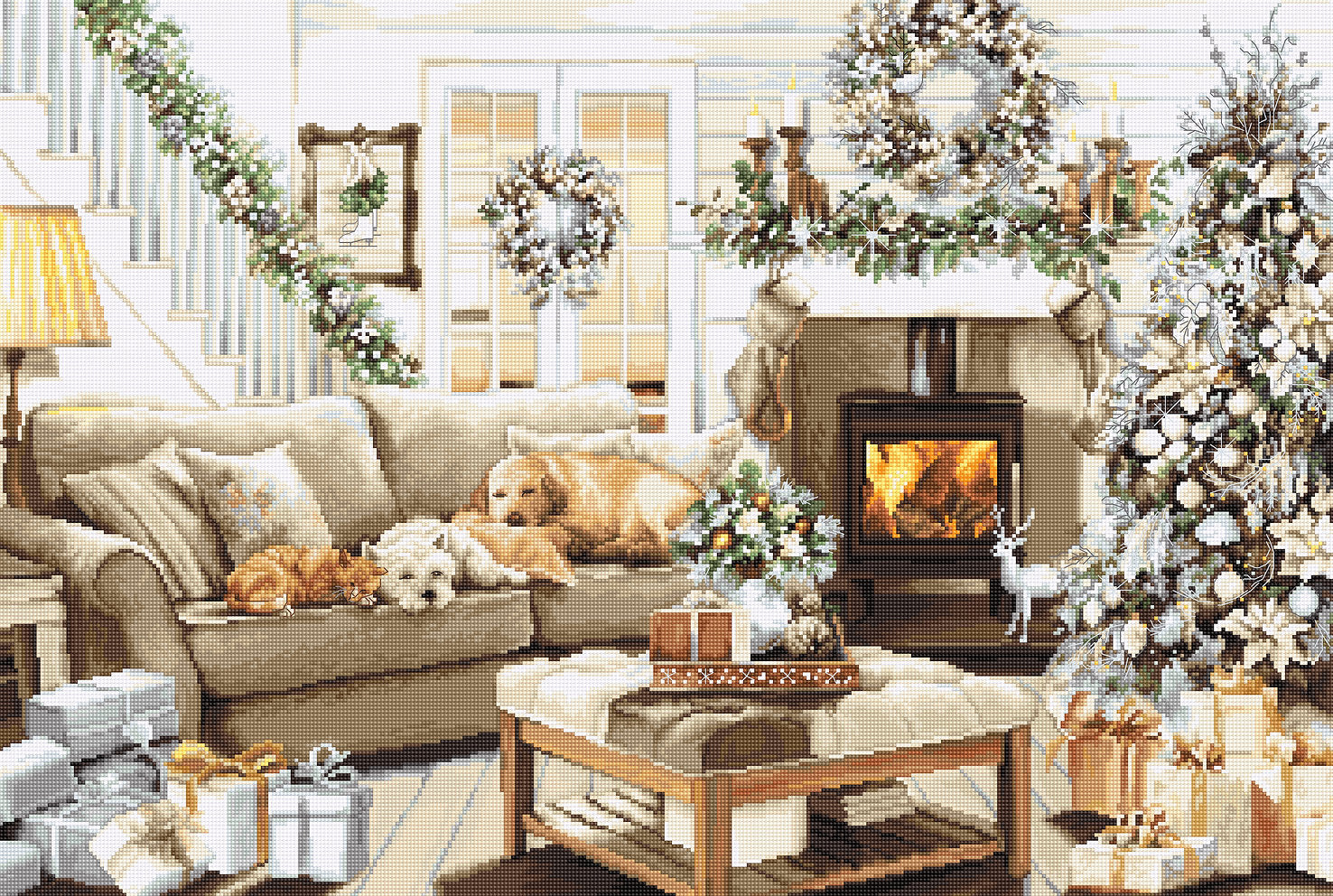 Cross Stitch Kit. Dreaming of a White Christmas - B2393 Luca-S