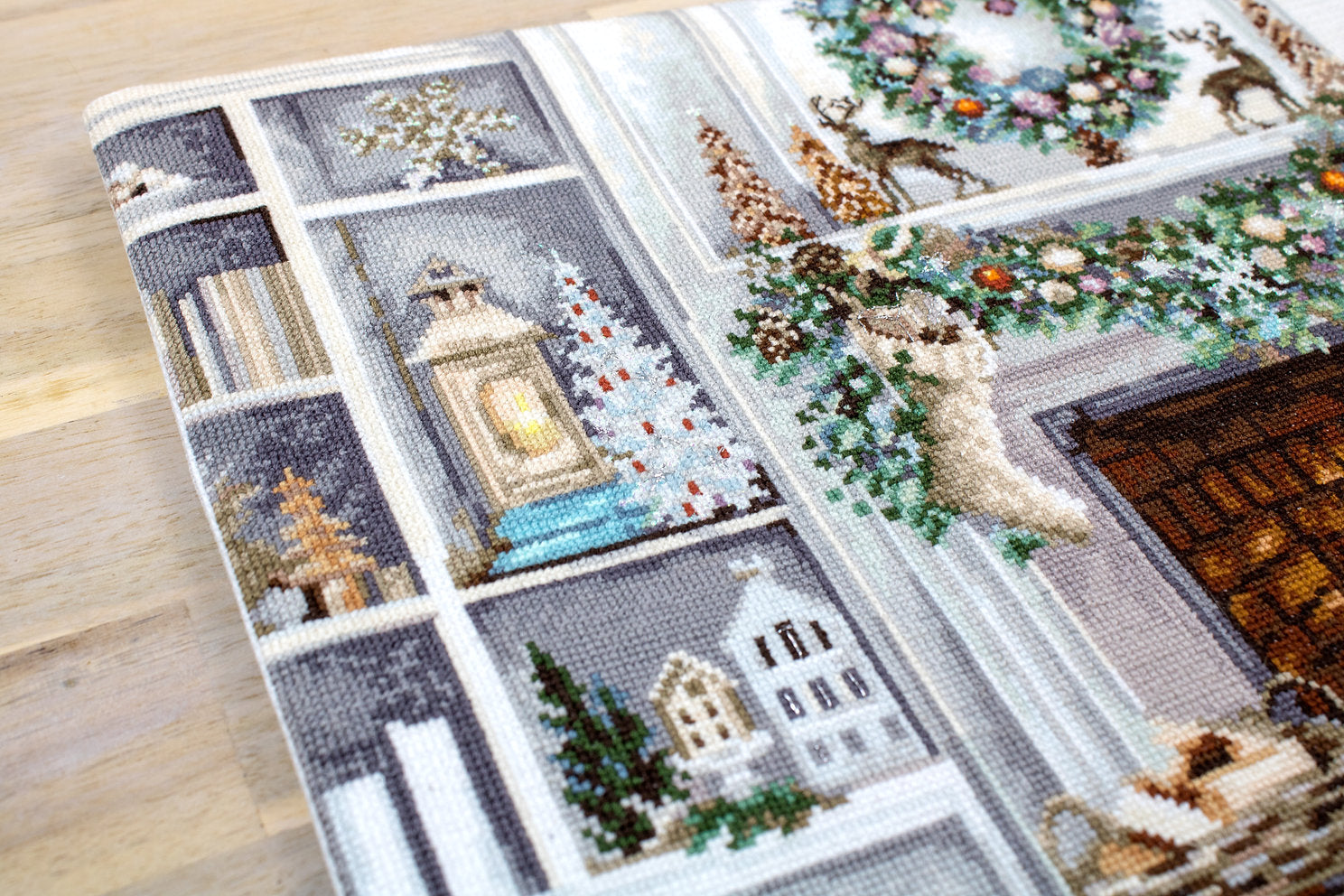 Cross Stitch Kit. Blue Christmas Interior - B2394 Luca-S