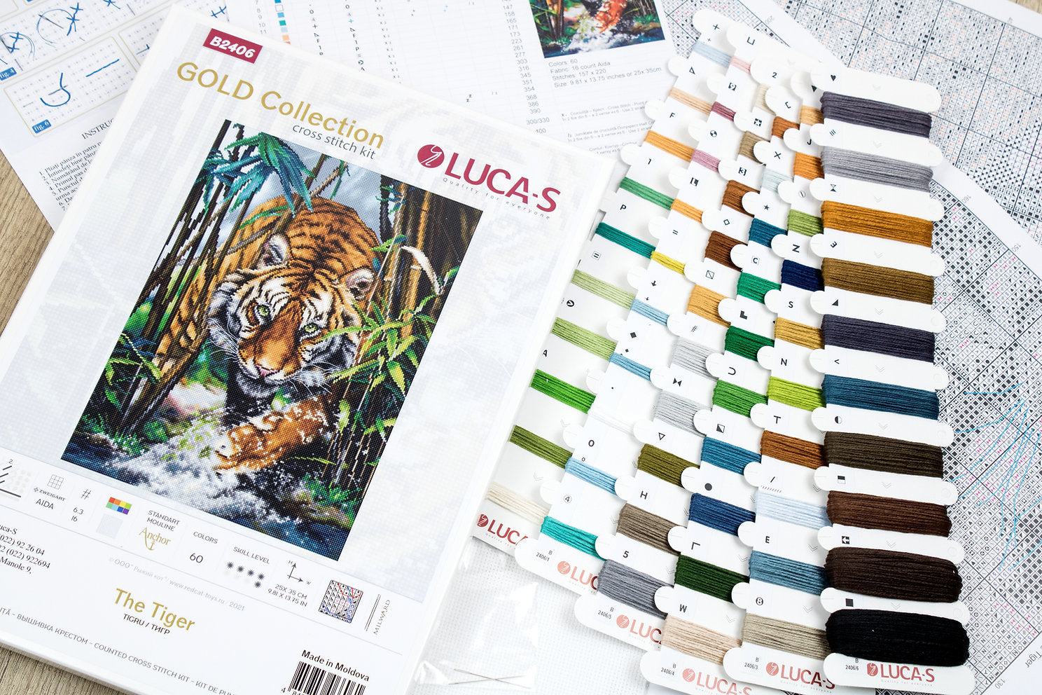 Cross Stitch Kit. The Tiger - B2406 Luca-S