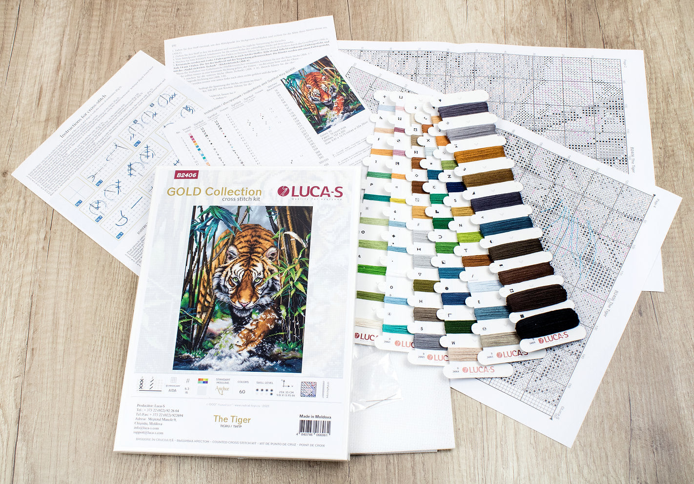 Cross Stitch Kit. The Tiger - B2406 Luca-S