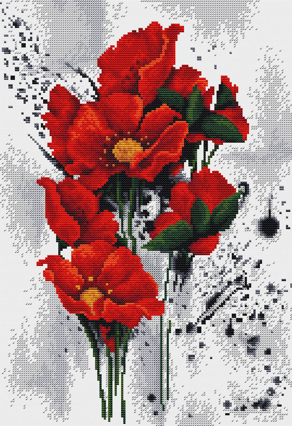 Cross Stitch Kit. The Poppies - B7014 Luca-S