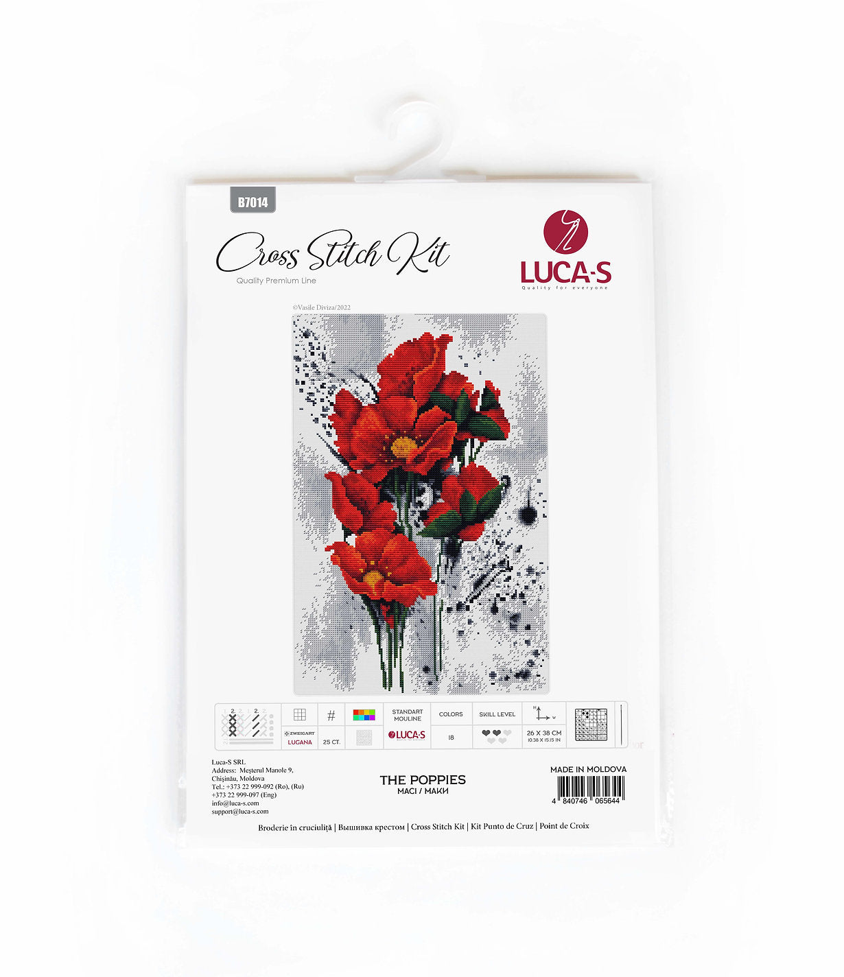 Cross Stitch Kit. The Poppies - B7014 Luca-S