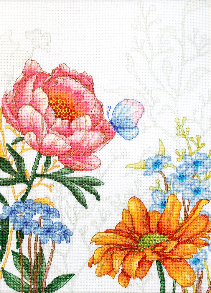 BU4019 Flowers and Butterflies - Luca-S - Cross Stitch Kit