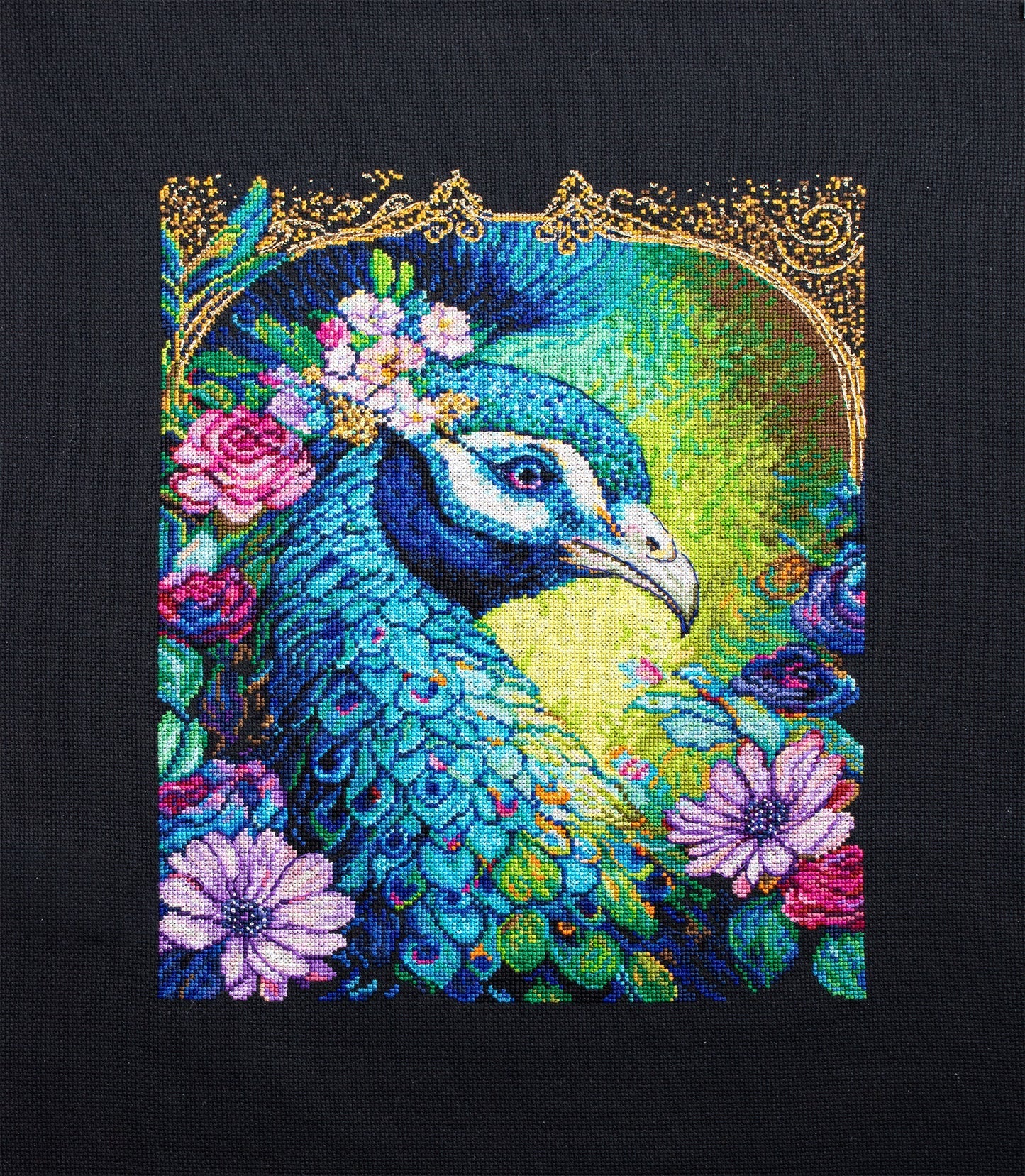 Kreuzstichset - Stolzes Cerulean. Pfau - BU5035 Luca-S Gold