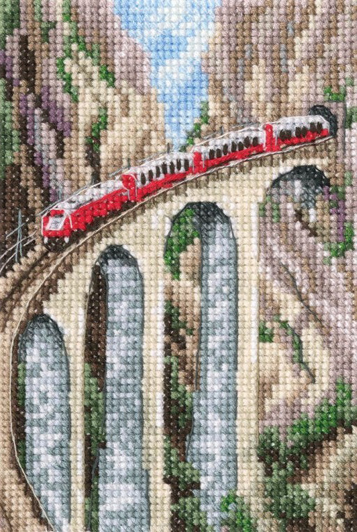 Cross stitch kit. Landwasser viaduct - C303 RTO