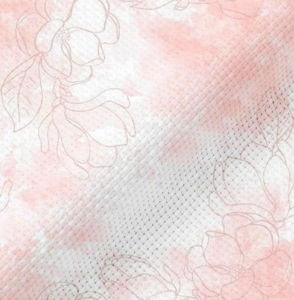 Precut pink magnolia DMC Aida fabric for embroidery - 14ct, 38.1 X 45.7 cm
