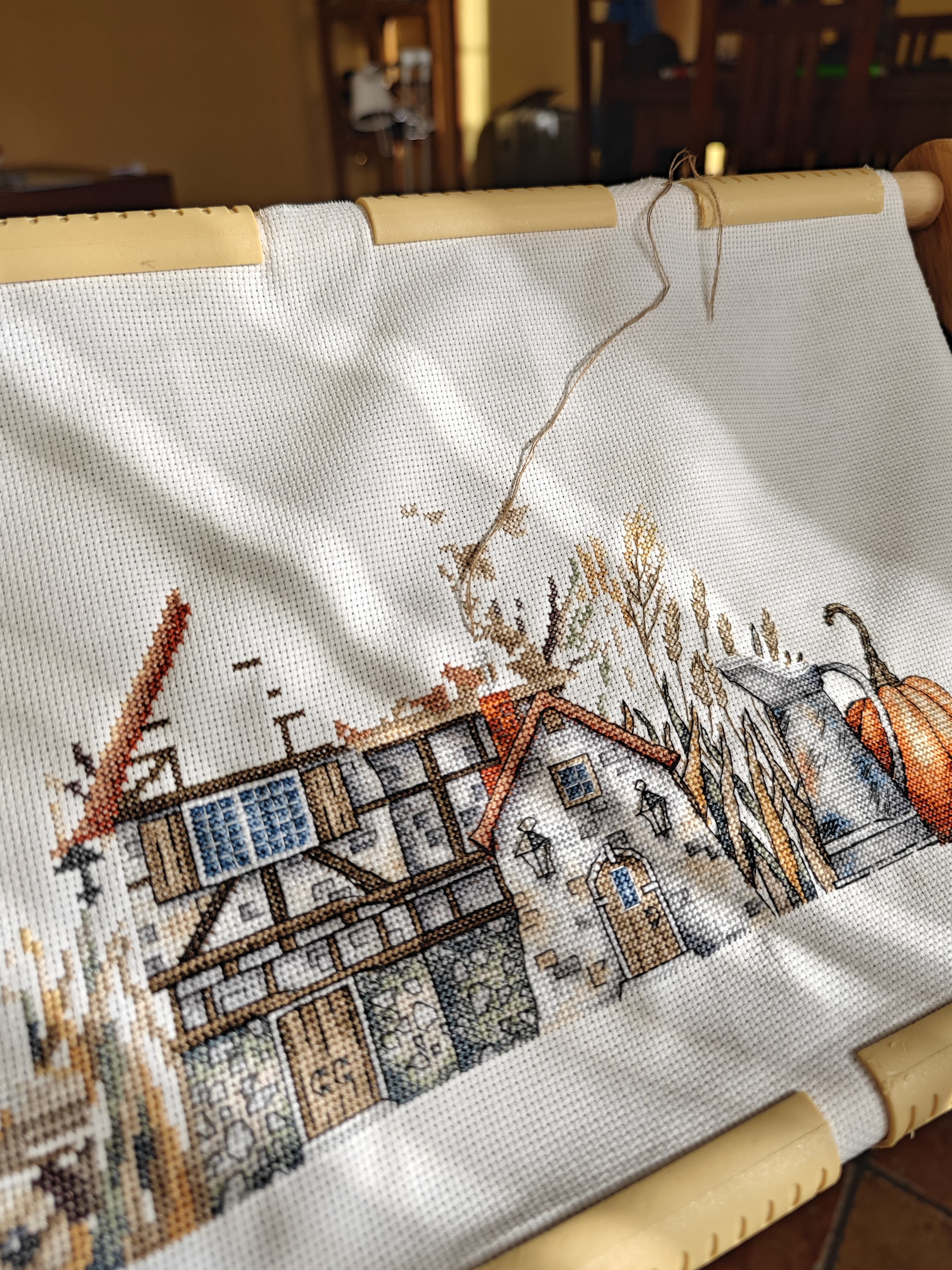 Embroidery Kit "Autumn Rural Charm" - Exclusive Cross Stitch by Punto y Arte P008