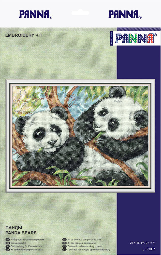 Osos panda - Panna - Kit de punto de cruz J-7067