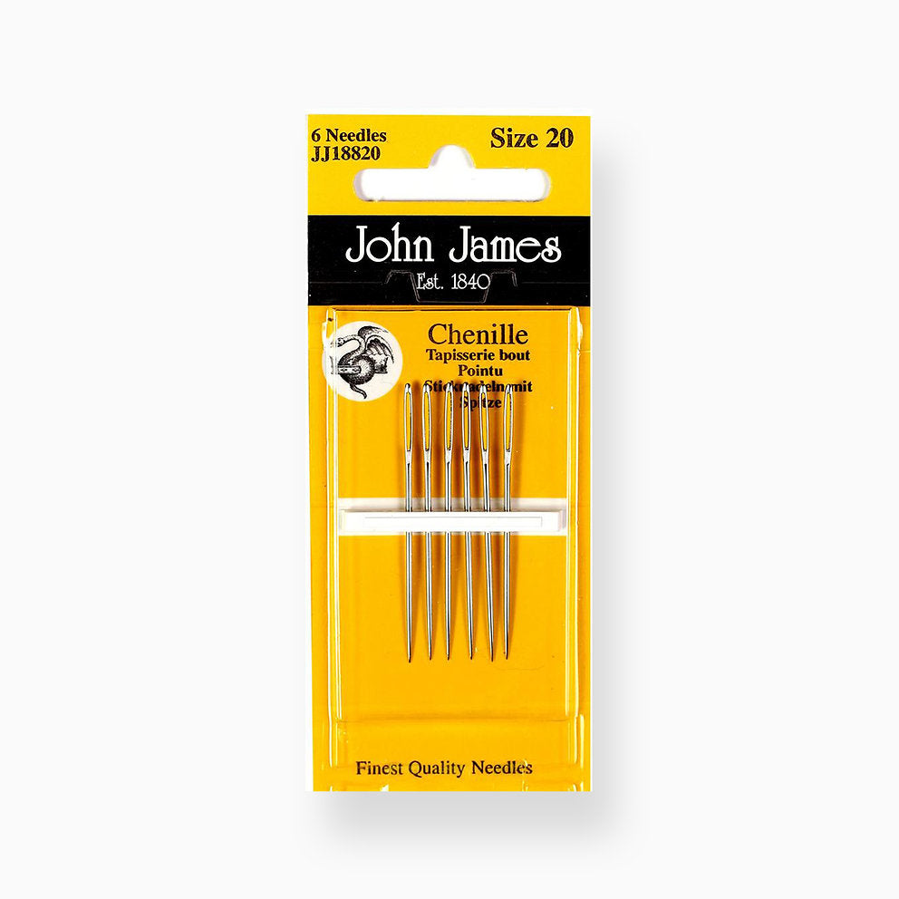 Chenille Needles Nr.20 - John James JJ18820: Essential Tools for Flying and Satin Stitch Embroidery