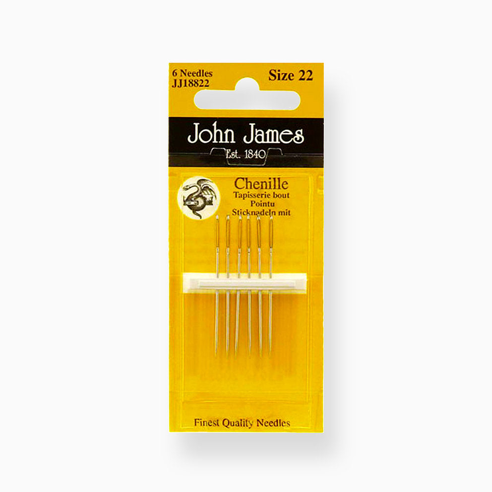 Chenille Needles Nr.22 - John James JJ18822: Essential Tools for Flying and Satin Stitch Embroidery